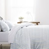 Home Collection Premium Ultra Soft 3 Piece Puffed Rugged Stripes Duvet Cover Set, King/California King, Navy IEH-DUV-RUG-K-NA